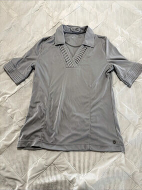 Cracked Wheat Women's Gray Short Sleeve Polo Size Medium